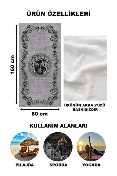 Dekoratif Modern Desenli Plaj Deniz Havlusu Peştamal 80x160 CM LUX56 RENKLİ 80 X 160 - 2