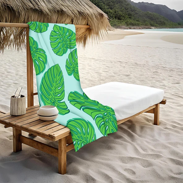Modern Desenli Plaj Deniz Havlusu Peştemal 80x160 CM Aqua68 RENKLİ 80 X 160 - 1