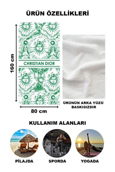 Dekoratif Modern Desenli Plaj Deniz Havlusu Peştamal 80x160 CM LUX33 RENKLİ 80 X 160 - 2
