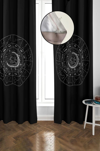 Blackout Karartma Yüksek Kalite Modern Desenli 2 Kanat Fon Perde 140 x 270 Nes Serisi Nes22 RENKLİ 140 X 270