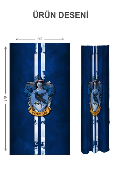Dijital Baskı Yıkanabilir Harry Potter Desenli 2 Kanat Bebek ve Çocuk Odası Fon Perdesi RENKLİ 140 X 270 - 2