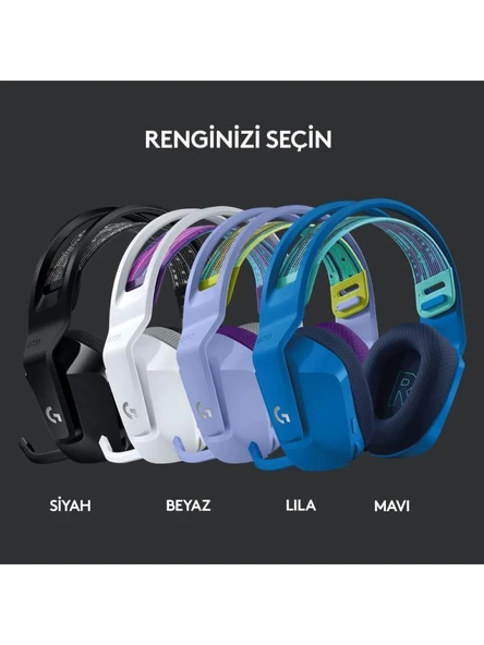 Logitech G733 Lightspeed Lila RGB 7.1 Kablosuz Kulak Üstü Oyuncu Kulaklığı Teşhir - 6