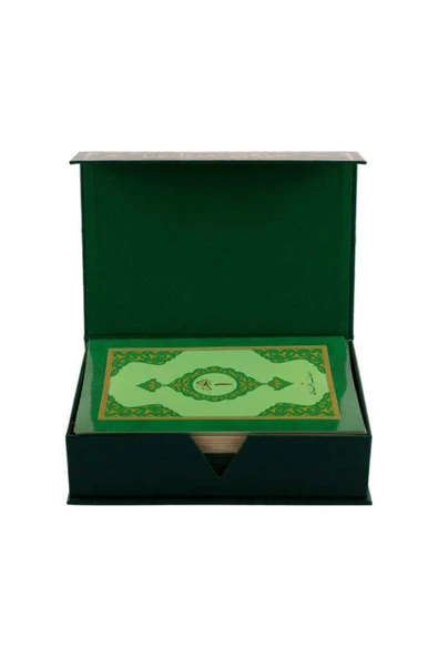 Orta Boy 30 Cüz Kur'an-ı Kerim (yeşil, Karton Kapak, Kutulu) - Resim 3