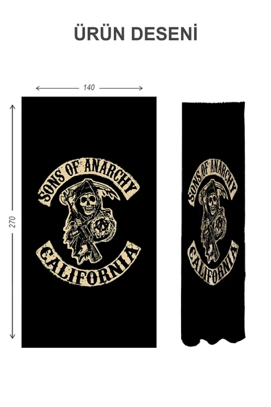 Blackout Karartma Yüksek Kalite Modern Desenli 2 Kanat Fon Perde 140 x 270 Nes Serisi Nes24 RENKLİ 140 X 270 - 2
