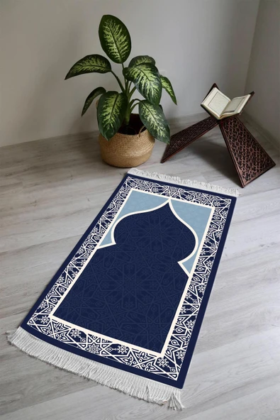 Dijital Baskı Kaymaz Taban Yıkanabilir Püsküllü Seccade RENKLİ 70 X 110