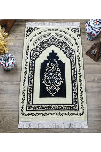 Dijital Baskı Kaymaz Taban Yıkanabilir Püsküllü Seccade RENKLİ 70 X 110 - 2