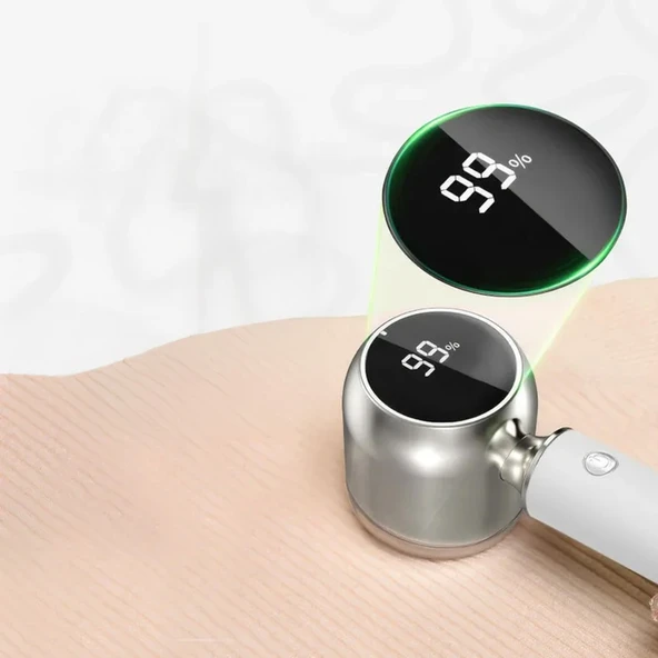 Mioji Mio LR6 Dijital Gösterge 800mAh Kablosuz Tüy Tiftik Makinesi - Beyaz - 5