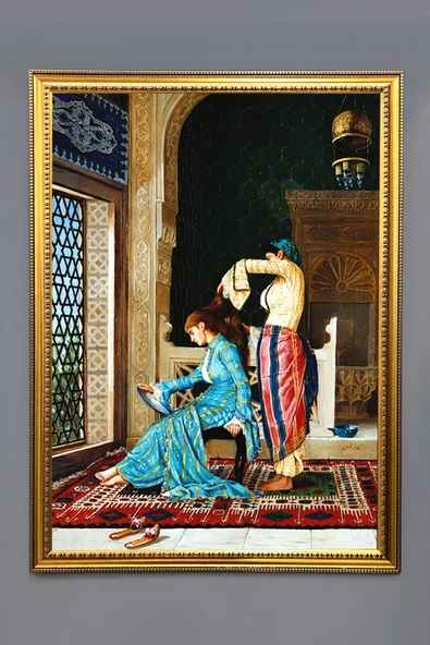Osmanlı Harem Tablosu Portresi 50x70CM RENKLİ 50 X 70