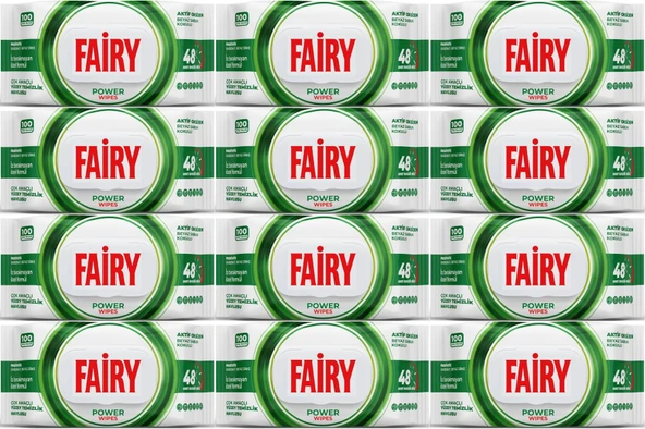 Fairy Yüzey Temizlik Havlusu 100 Yaprak Aktif Oksijen - Beyaz Sirke - Karbonat (12 Li Set) 1200 Yaprak
