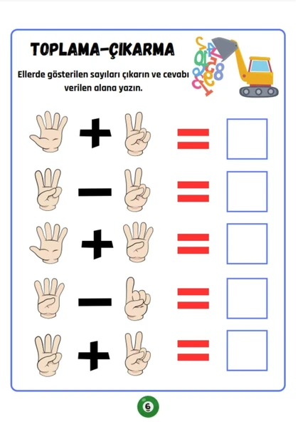 Parmakla Matematik Öğreten Ahşap Oyuncak (Toplama-Çıkarma) - 7