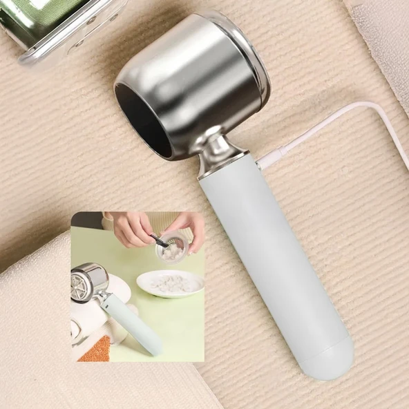 Mioji Mio LR6 Dijital Gösterge 800mAh Kablosuz Tüy Tiftik Makinesi - Beyaz - 7