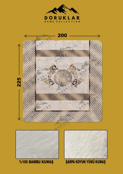 Dekoratif Modern Desenli %100 Bambu Kumaşlı Battaniye RENKLİ 200 X 225 - 2