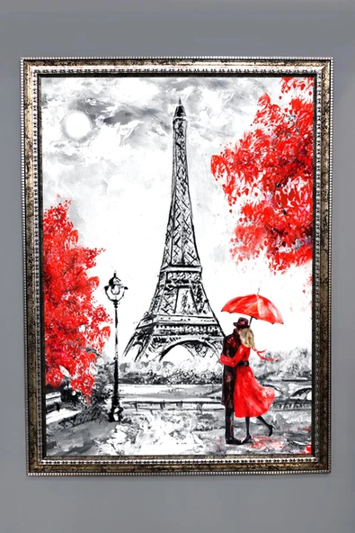 Dekoratif Modern Eyfel Kulesi Paris Desenli Tablo 50x70 CM RENKLİ 50 X 70