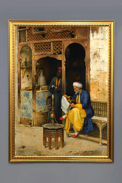 Oryantalist Desenli Çerçeveli Tablo Duvar Tablosu 50x70cm ORYNTL06 RENKLİ 50 X 70