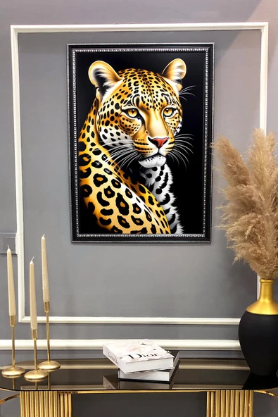 Dekoratif Modern Desenli Çerçeveli Tablo Duvar Tablosu 50x70cm RENKLİ 50 X 70 - 2