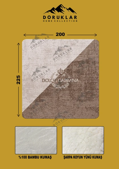 Dekoratif Modern Desenli %100 Bambu Kumaşlı Battaniye RENKLİ 200 X 225 - 2
