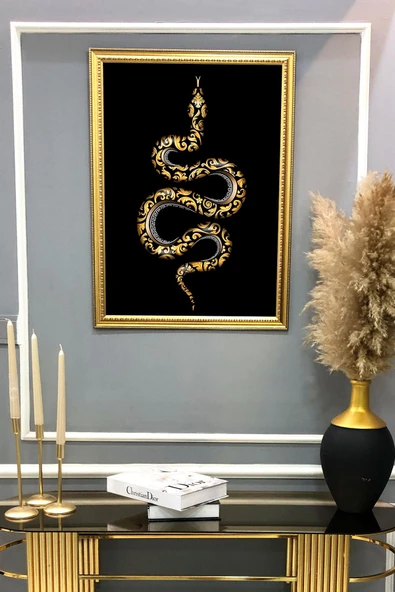Dekoratif Modern Desenli Çerçeveli Tablo Duvar Tablosu 50x70cm RENKLİ 50 X 70 - 2