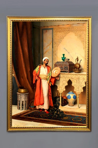 Oryantalist Desenli Çerçeveli Tablo Duvar Tablosu 50x70cm ORYNTL17 RENKLİ 50 X 70