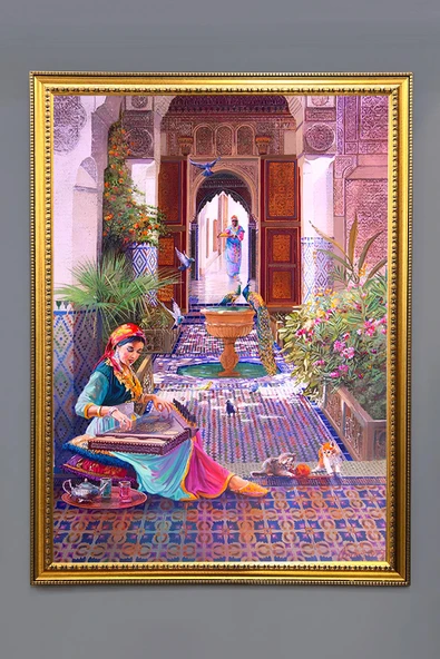 Kız Desenli Çerçeveli Tablo Duvar Tablosu 50x70cm ORYNTL07 RENKLİ 50 X 70