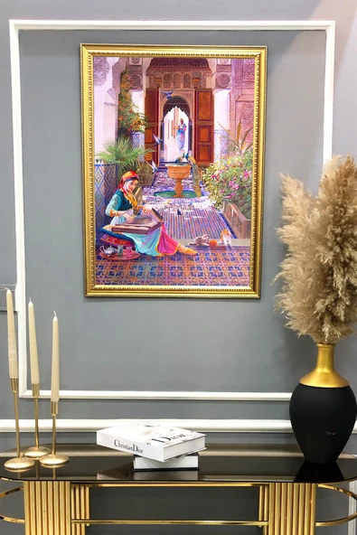 Kız Desenli Çerçeveli Tablo Duvar Tablosu 50x70cm ORYNTL07 RENKLİ 50 X 70 - 2