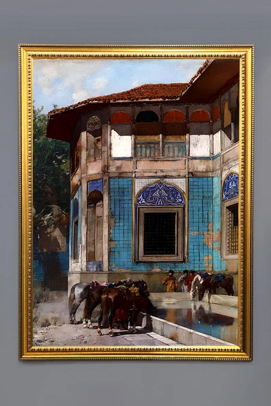 Oryantalist Desenli Çerçeveli Tablo Duvar Tablosu 50x70cm ORYNTL13 RENKLİ 50 X 70