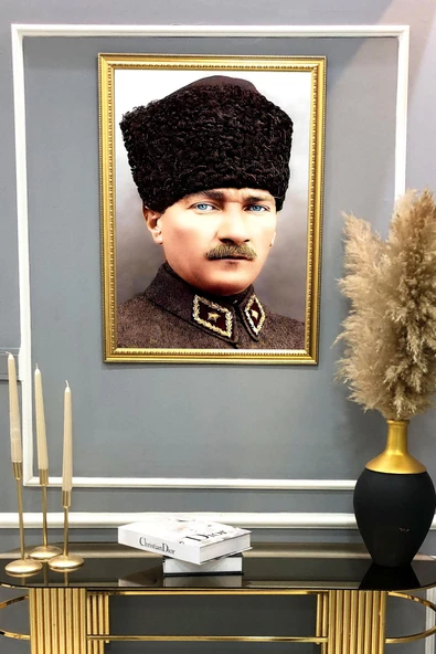 Dekoratif Modern Desenli Çerçeveli Tablo Duvar Tablosu 50x70cm RENKLİ 50 X 70 - 2