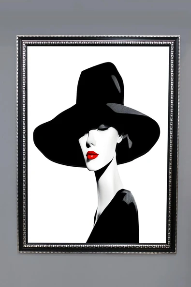 Dekoratif Modern Desenli Çerçeveli Tablo Duvar Tablosu 50x70cm RENKLİ 50 X 70