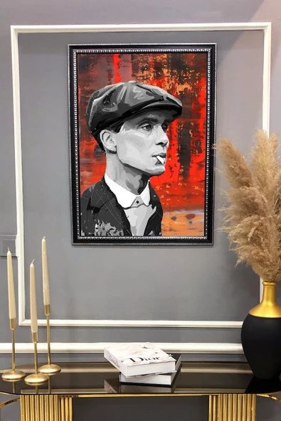 Dekoratif Modern Çerçeveli Thomas Shelby Desenli Duvar Tablosu 50x70 CM RENKLİ 50 X 70 - 2