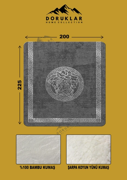 Dekoratif Modern Desenli %100 Bambu Kumaşlı Battaniye RENKLİ 200 X 225 - 2