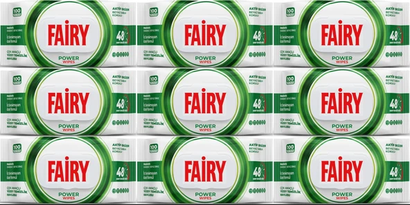 Fairy Yüzey Temizlik Havlusu 100 Yaprak Aktif Oksijen - Beyaz Sirke - Karbonat (9 Lu Set) 900 Yaprak