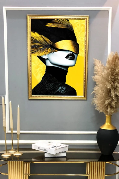Dekoratif Modern Desenli Çerçeveli Tablo Duvar Tablosu 50x70cm RENKLİ 50 X 70 - 2