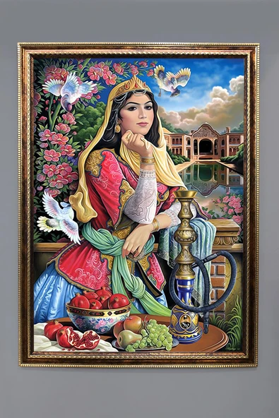 Dekoratif Modern Sanatsal Prenses Desenli Tablo 50x70 CM RENKLİ 50 X 70