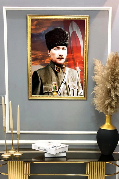 Dekoratif Modern Desenli Çerçeveli Tablo Duvar Tablosu 50x70cm RENKLİ 50 X 70 - 2