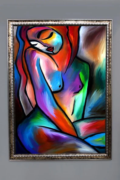 Dekoratif Modern Sanatsal Soyut Desenli Tablo 50x70 CM RENKLİ 50 X 70
