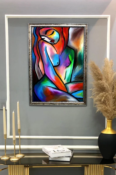 Dekoratif Modern Sanatsal Soyut Desenli Tablo 50x70 CM RENKLİ 50 X 70 - 2