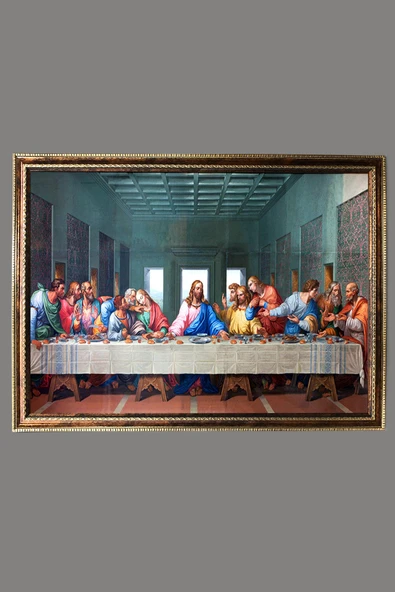 Dekoratif Modern Son Akşam Yemeği Desenli Tablo 50x70 CM RENKLİ 50 X 70