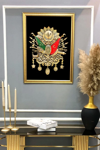 Osmanlı Tuğrası Tablosu Portresi 50x70CM RENKLİ 50 X 70 - 2