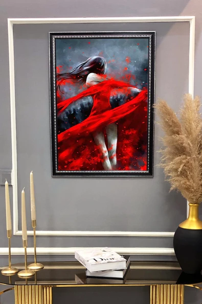 Dekoratif Modern Sanatsal Dansçı Kız Desenli Tablo 50x70 CM RENKLİ 50 X 70 - 2