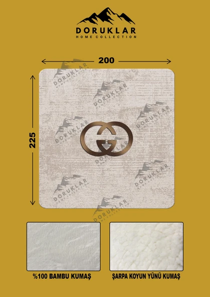 Dekoratif Modern Desenli %100 Bambu Kumaşlı Battaniye RENKLİ 200 X 225 - 2