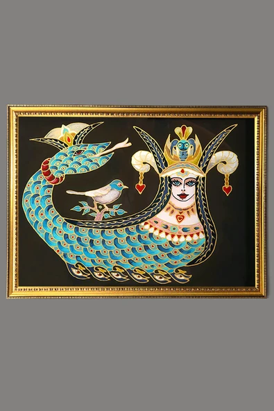 Dekoratif Şahmaran Desenli Modern Tablo 50x70 CM RENKLİ 50 X 70