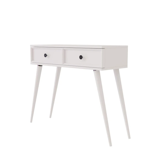 6021 LUNA (AHŞAP AYAKLI) MDF PROFİL ÇERÇEVELİ 2 ÇEKMECELİ DRESUAR BEYAZ - 7
