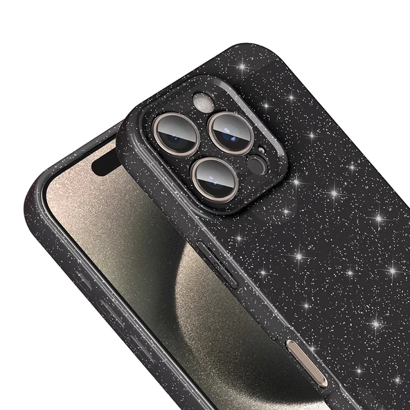 Apple iPhone 16 Pro Max Kılıf Kamera Korumalı Simli Lüks Zore Koton Kapak - 9