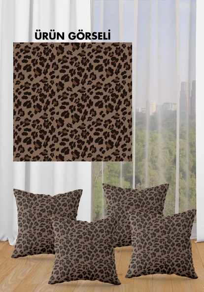Çift Taraf Baskılı Parlak  Kumaş  Modern Desen 4 adet Kırlent Kılıf Seti RENKLİ 43 X 43 - 4