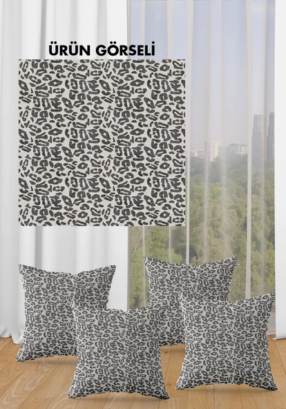 Çift Taraf Baskılı Parlak  Kumaş  Modern Desen 4 adet Kırlent Kılıf Seti RENKLİ 43 X 43 - 4