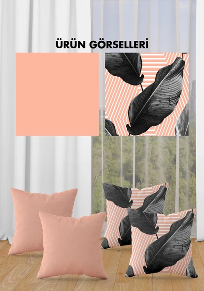 Çift Taraf Baskılı Parlak  Kumaş  Modern Desen 4 adet Kırlent Kılıf Seti RENKLİ 43 X 43 - 2