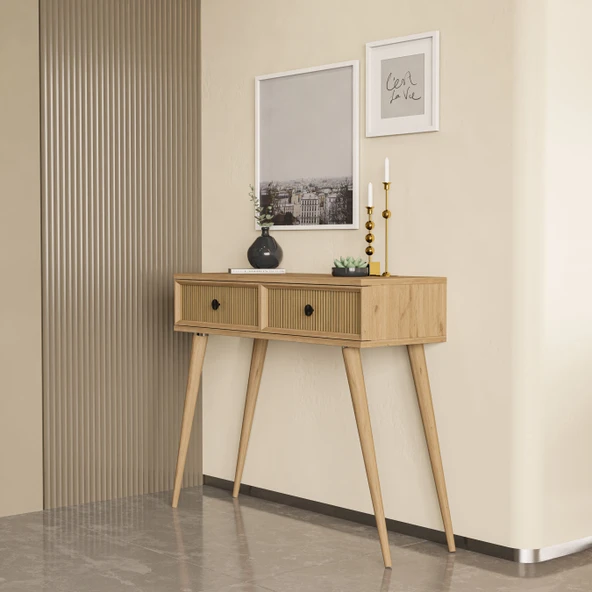 6025 LUNA (AHŞAP AYAKLI) MDF PROFİL ÇERÇEVELİ 2 ÇEKMECELİ DRESUAR SEPET-YUNUS