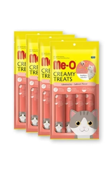 Me-O Kremalı Somonlu Kedi Sıvı Ödül Maması 60 Grx 4 Adet