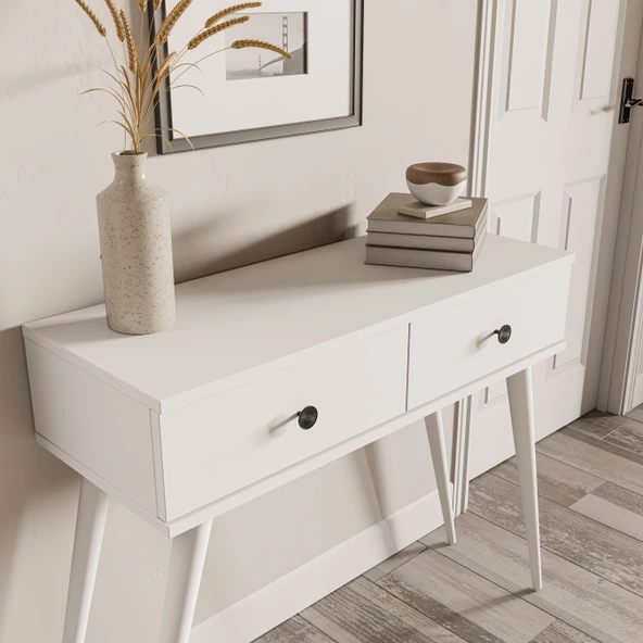 6031 ODESA (AHŞAP AYAKLI) 2 ÇEKMECELİ DRESUAR BEYAZ - 5