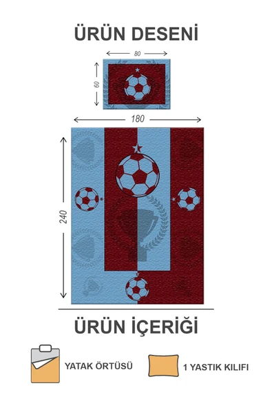 Pamuk Dolgulu Kadife Kumaş Modern Çocuk Odası Desenli Tek Kişilik Kapitone Yatak Örtüsü Seti RENKLİ 180 X 240 - 2