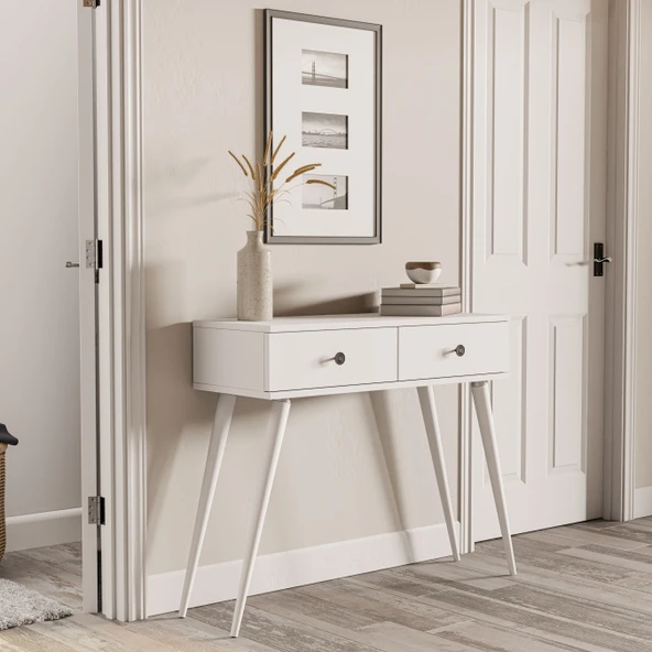 6031 ODESA (AHŞAP AYAKLI) 2 ÇEKMECELİ DRESUAR BEYAZ - 4